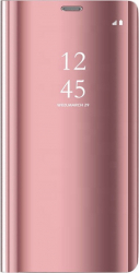 Husa de protectie high quality Clear View flip cover pentru Samsung Galaxy A40 Roz SHO2308 