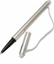 Stylus universal 2 in 1 cu Pix capac si elastic pentru tableta telefon sau laptop cu touch screen Argintiu BBL2784 