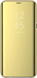 Husa de protectie Clear View pentru Motorola G8 Plus flip cover Gold SHO2707 
