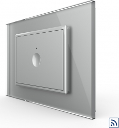 Intrerupator simplu Livolo wireless cu touch rama din sticla standard Italian Gri