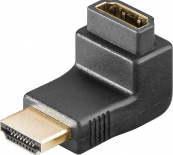 Adaptor HDMI mama - HDMI tata inclinat la 270 grade negru HOPE R 