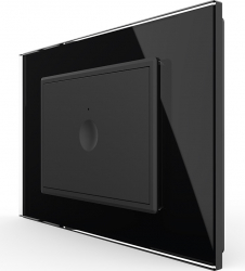 Intrerupator simplu Livolo touch rama din sticla standard Italian Negru