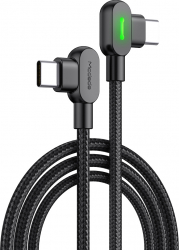 Cablu de date si incarcare Type-C la Type-C indicator LED fast charge 2 metri Negru SHO2806 