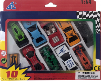 Set cu 9 modele de masinute pentru curse City Racer multicolor BBL2836 