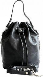 Geanta sac de dama din piele naturala vachetta neagra FP134 