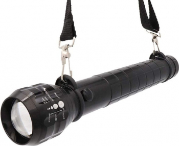 Lanterna tip baston cu LED si busola curea inclusa aluminiu Negru BBL2280 