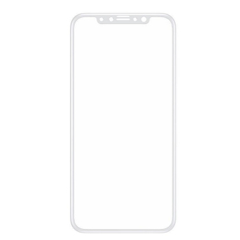 Folie de sticla 5D Apple iPhone XS MAX MyStyle and reg margini colorate Alb 