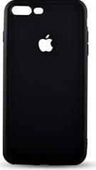 Pachet husa Apple iPhone 6 Plus/6S Plus MyStyle Black antisoc cu decupaj logo cu folie de sticla gratis