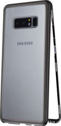 Pachet Valentines Day Samsung Galaxy Note 8 2xHusa Magnetica Full Cover Negru cu spate de sticla securizata premium + 2xfolie de protectie 