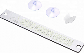 Placa numar telefon fosforescent parcare temporara pentru parbriz culoare argintiu - MyStyle and reg 