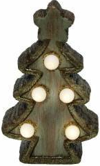 Ornament luminos Brad LED alb cald 15 cm alimentare baterii interior 