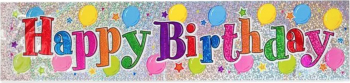 Banner holografic Happy Birthday 270 x 19 cm Multicolor JMB-SHO2911 