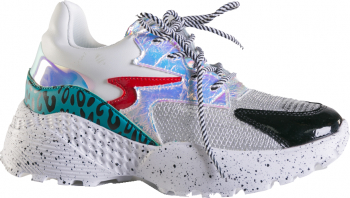 Pantofi sport dama Cartel Tabis 39EU alb cu argintiu 