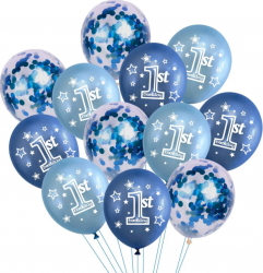 Set 24 de baloane 1st Birthday culori metalice ghirlanda Multicolor JMB-BBL2882 