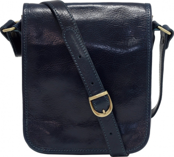 Geanta de umar crossbody din piele naturala vachetta bleumarin FGD112E 