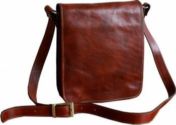 Geanta umar messenger din piele naturala vachetta coniac FGD111A 
