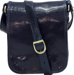 Geanta umar din piele naturala vachetta crossbody bleumarin FGD113E