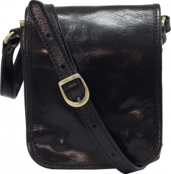 Geanta umar din piele naturala vachetta crossbody neagra FGD113 