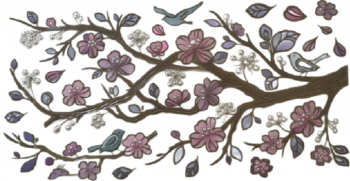 Sticker de perete Creanga de cires si Pasari 60 x 32 cm Multicolor JMB-SHO2921 
