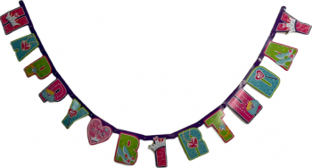 Banner de perete cu litere din carton Happy Birthday Princess 213 cm Multicolor JMB-SHO2933 