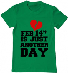 Tricou barbat Printado 14 februarie Bumbac Regular fit Verde mediu L INTL 