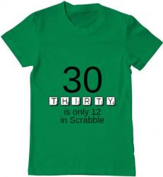 Tricou barbat Printado 30 in scrabble Bumbac Regular fit Verde mediu 2XL INTL