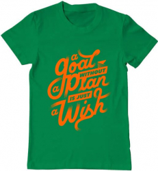Tricou barbat Printado a goal without a plan is just a wish Bumbac Regular fit Verde mediu M INTL 