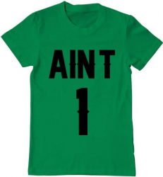 Tricou barbat Printado ain t one Bumbac Regular fit Verde mediu M INTL 