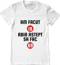Tricou barbat Printado am facut 18 ani Bumbac Regular fit Alb L INTL 