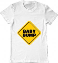 Tricou barbat Printado baby bump Bumbac Regular fit Alb 3XL INTL 