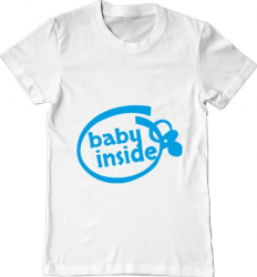 Tricou barbat Printado baby inside Bumbac Regular fit Alb 3XL INTL 