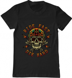 Tricou barbat Printado bad rider Bumbac Regular fit Negru M INTL 