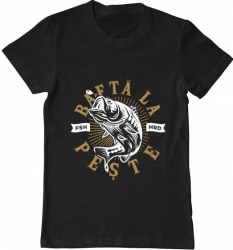 Tricou barbat Printado bafta la peste Bumbac Regular fit Negru M INTL 