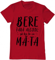 Tricou barbat Printado bere fara alcool Bumbac Regular fit Rosu 3XL INTL 