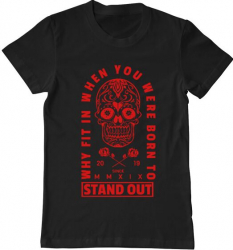 Tricou barbat Printado born to stand out Bumbac Regular fit Negru L INTL 