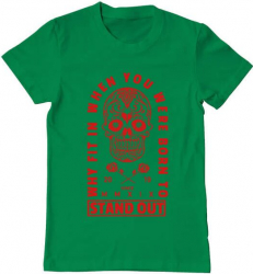 Tricou barbat Printado born to stand out Bumbac Regular fit Verde mediu 3XL INTL 