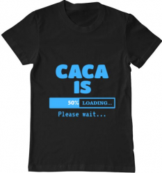 Tricou barbat Printado caca is loading Bumbac Regular fit Negru M INTL 