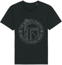Tricou barbat Printado Casual bounty hunter Bumbac Regular fit Negru L INTL 