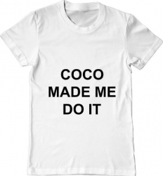 Tricou barbat Printado coco made me do it Bumbac Regular fit Alb L INTL 