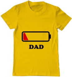 Tricou barbat Printado dad battery Bumbac Regular fit Galben M INTL 