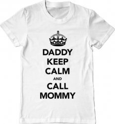 Tricou barbat Printado daddy keep calm Bumbac Regular fit Alb L INTL 
