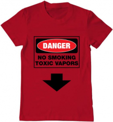 Tricou barbat Printado danger no smoking Bumbac Regular fit Rosu L INTL 