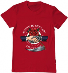 Tricou barbat Printado death is certain Bumbac Regular fit Rosu M INTL 
