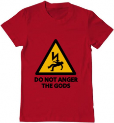 Tricou barbat Printado do not anger the gods Bumbac Regular fit Rosu 3XL INTL 