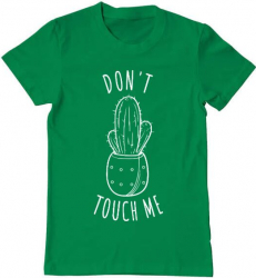 Tricou barbat Printado do not touch me Bumbac Regular fit Verde mediu L INTL 