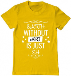 Tricou barbat Printado earth without art Bumbac Regular fit Galben M INTL 