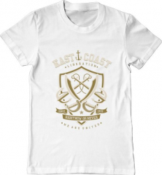 Tricou barbat Printado east coast Bumbac Regular fit Alb 3XL INTL 