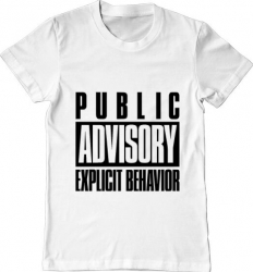 Tricou barbat Printado explicit behavior Bumbac Regular fit Alb L INTL 