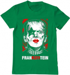 Tricou barbat Printado frankisstein Bumbac Regular fit Verde mediu L INTL 