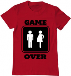 Tricou barbat Printado game over pregnant Bumbac Regular fit Rosu L INTL 